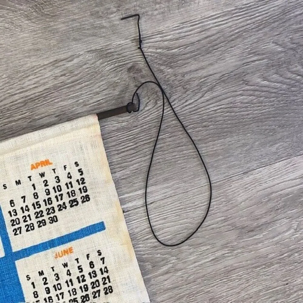 Vintage 1975 Linen Hanging Calendar Noah's Ark